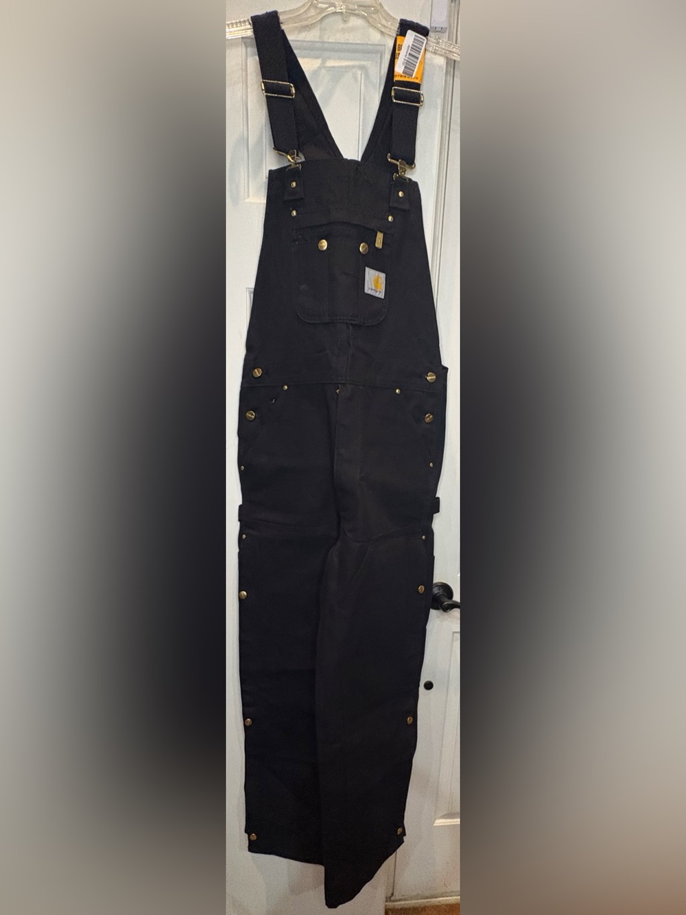 Carhartt Men's Loose Fit Duck Cotton Bib Overalls Sz 30x30 Black OR0037-M